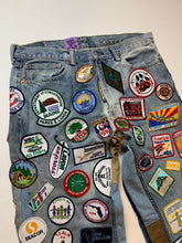 Load image into Gallery viewer, #3 Patch Flare Jeans - 36 x 33